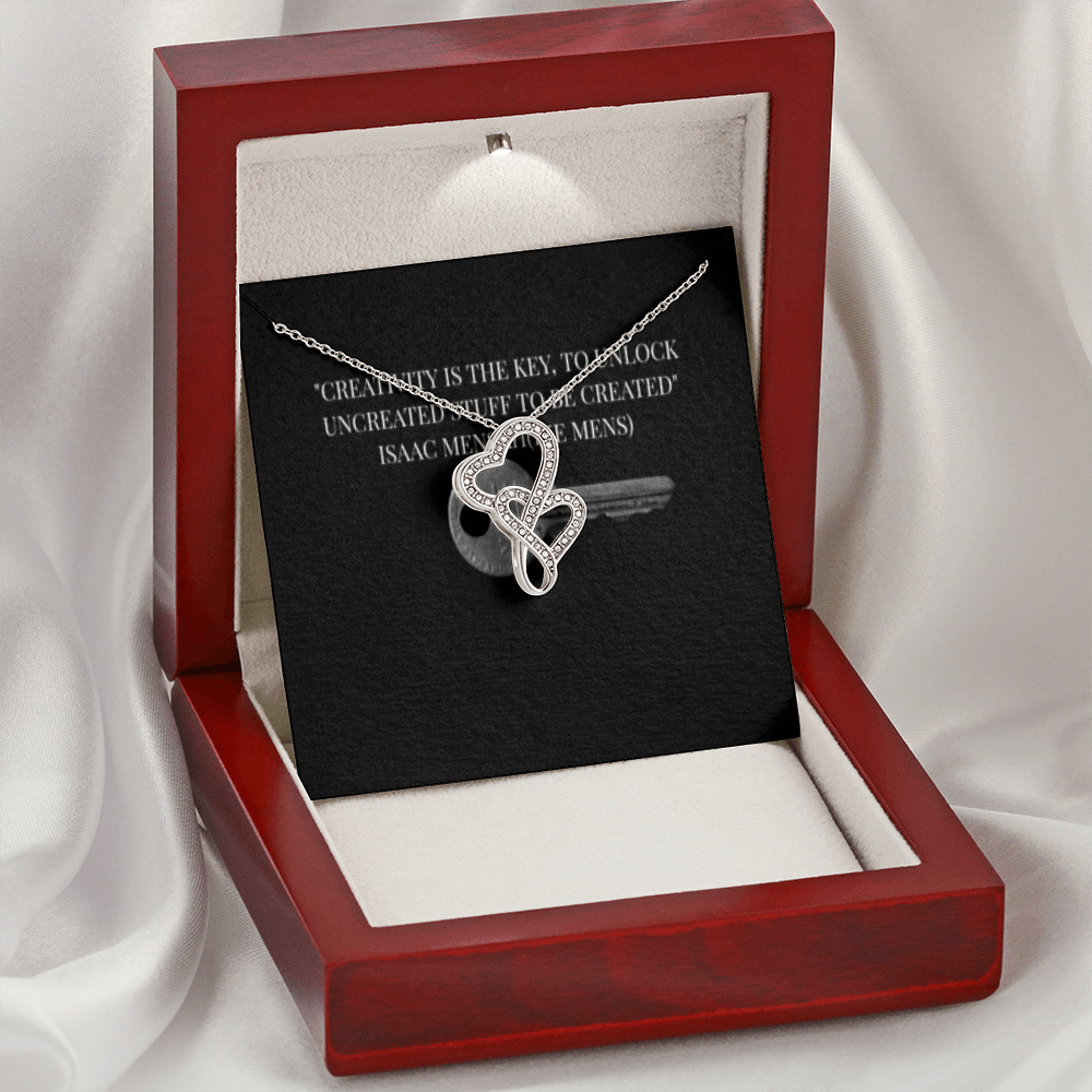 IKE MENS QUOTE DOUBLE HEART NECKLACE