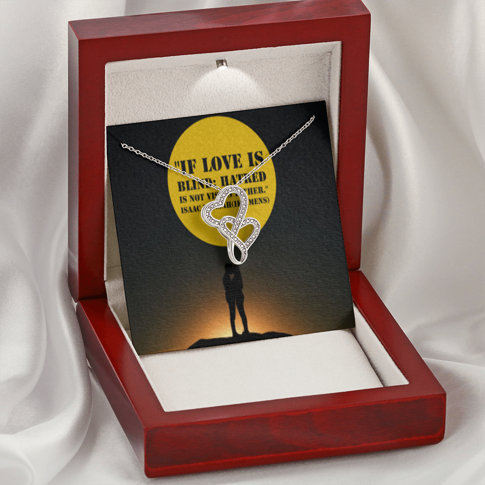 IKE MENS QUOTE DOUBLE HEART NECKLACE