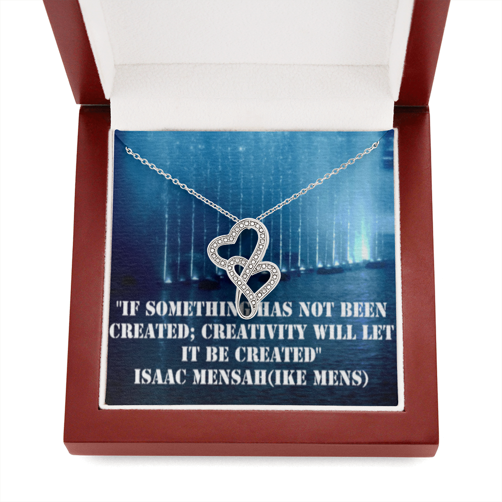 IKE MENS QUOTE DOUBLE HEART NECKLACE