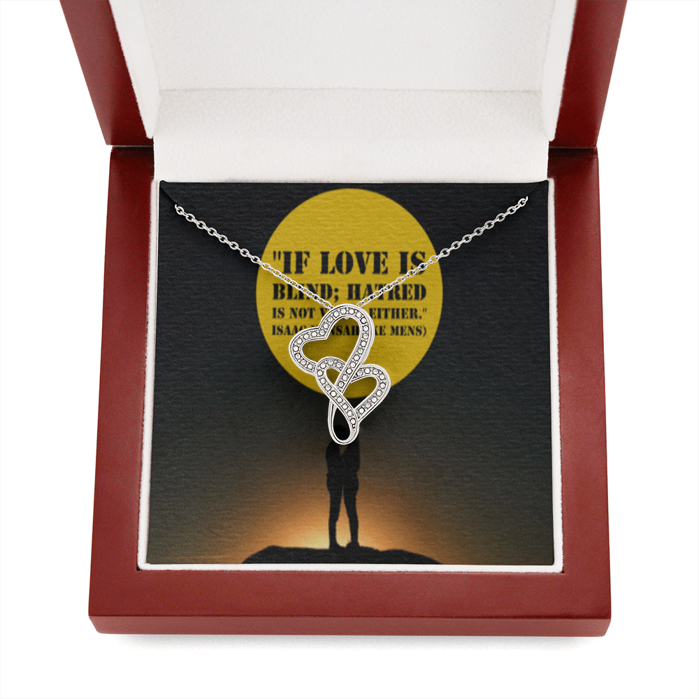 IKE MENS QUOTE DOUBLE HEART NECKLACE
