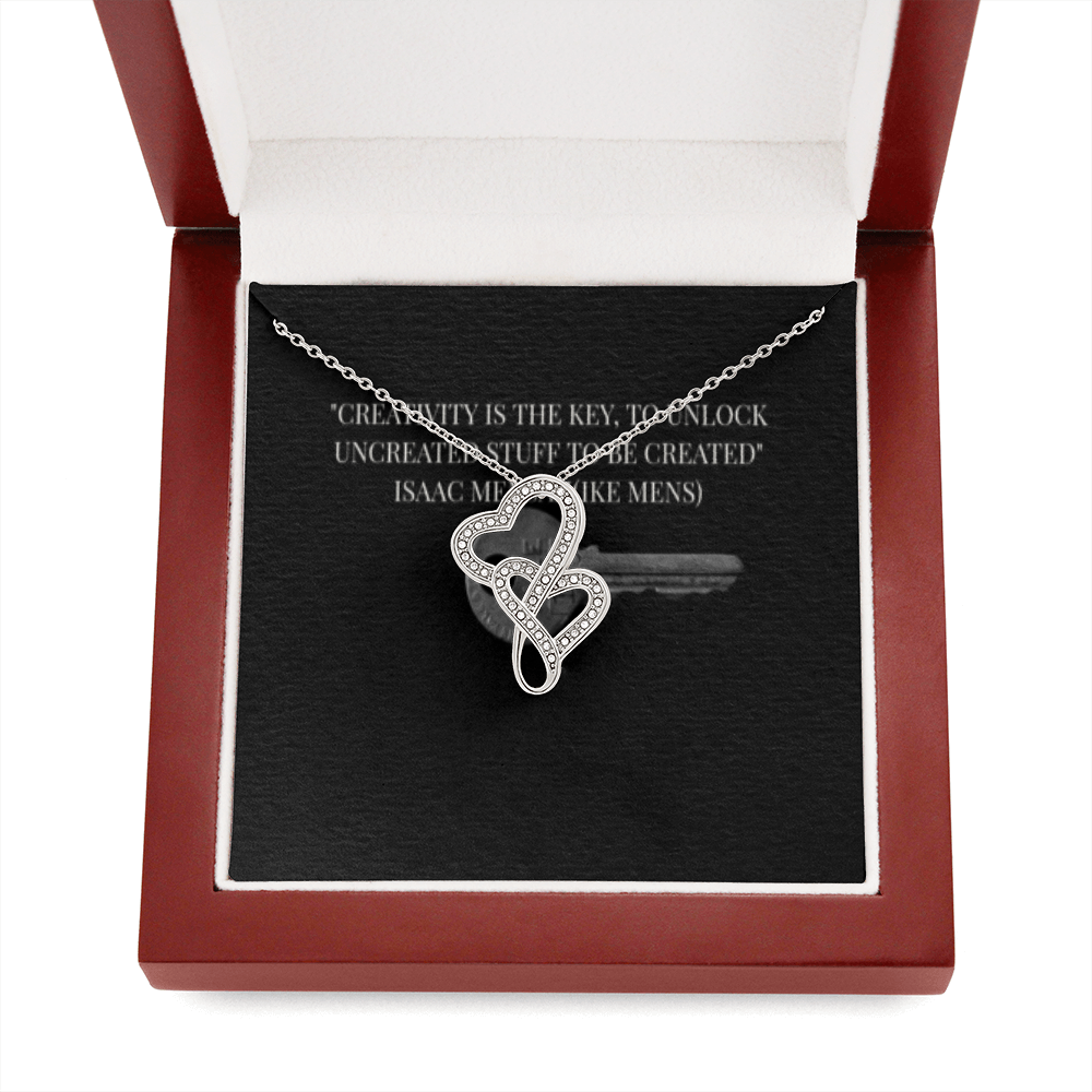 IKE MENS QUOTE DOUBLE HEART NECKLACE