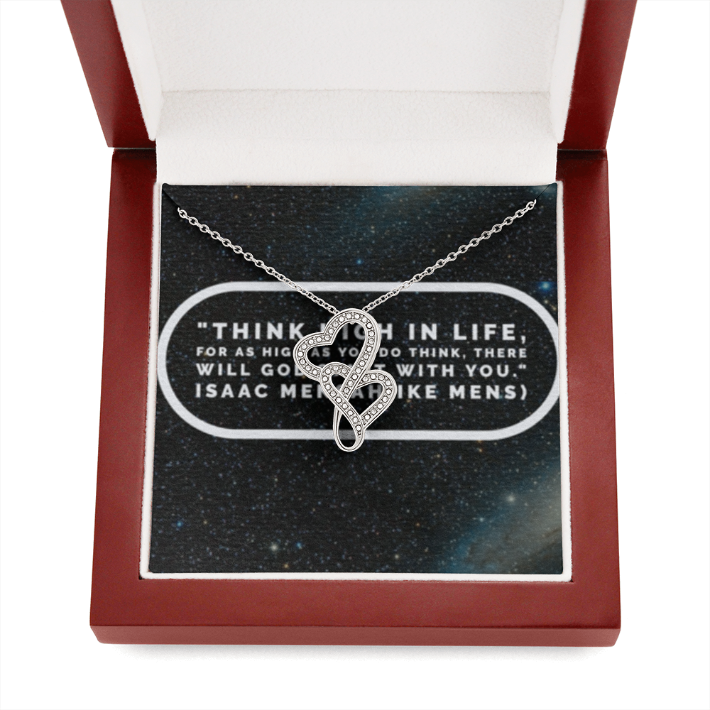 IKE MENS QUOTE DOUBLE HEART NECKLACE