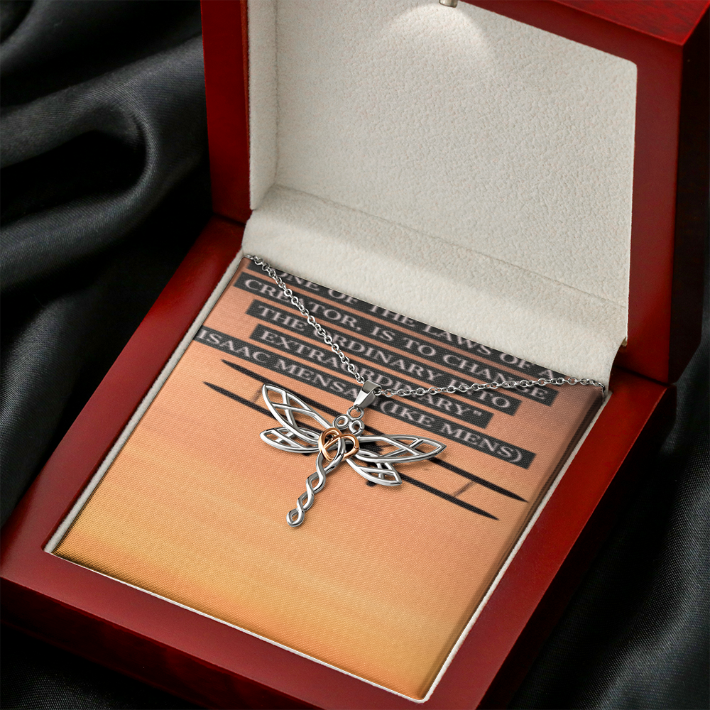 IKE MENS Quote Dragon Butterfly Necklace