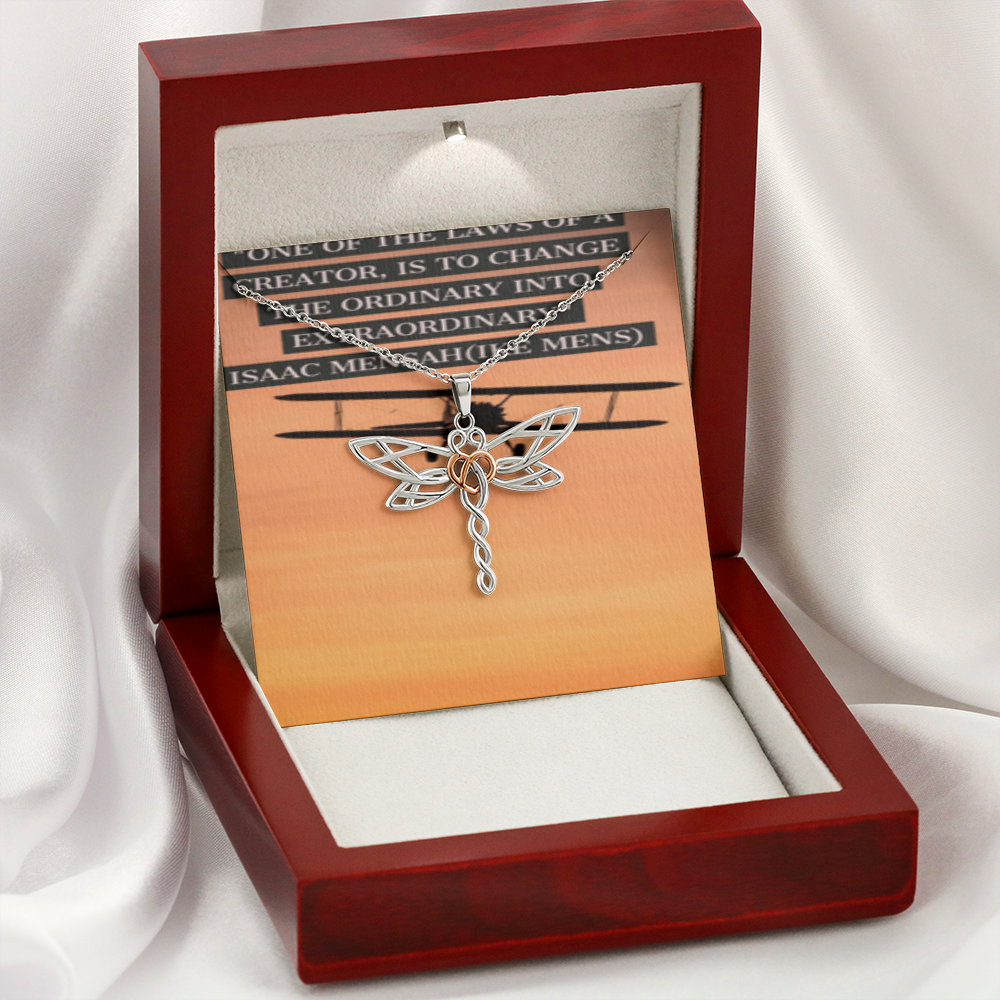 IKE MENS Quote Dragon Butterfly Necklace