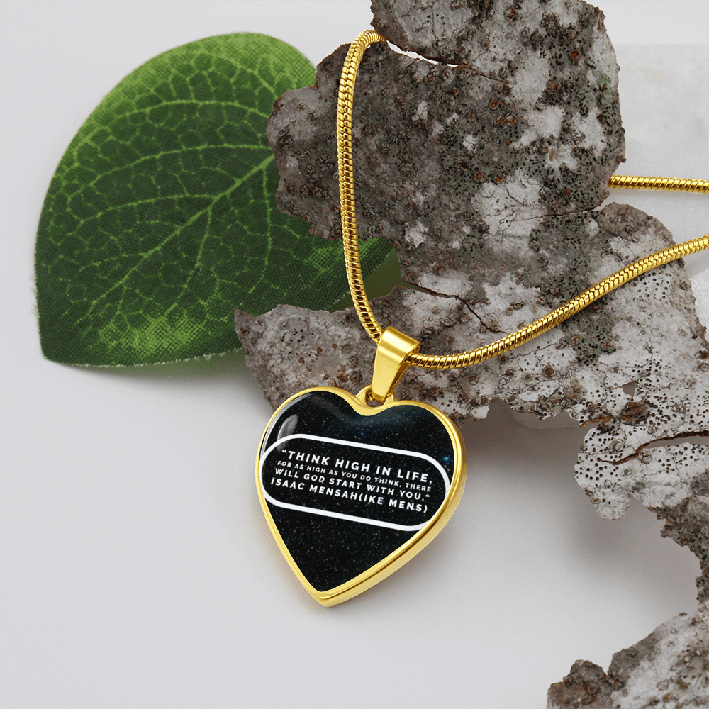IKE MENS Quote Heart Pendant Necklace