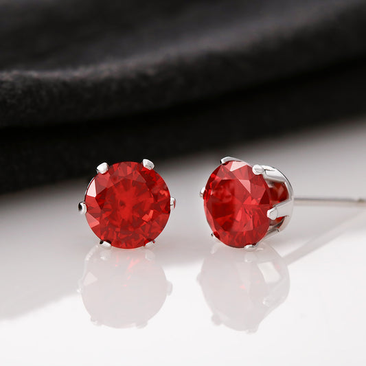 IKE MENS Red Cubic Zirconia Earrings