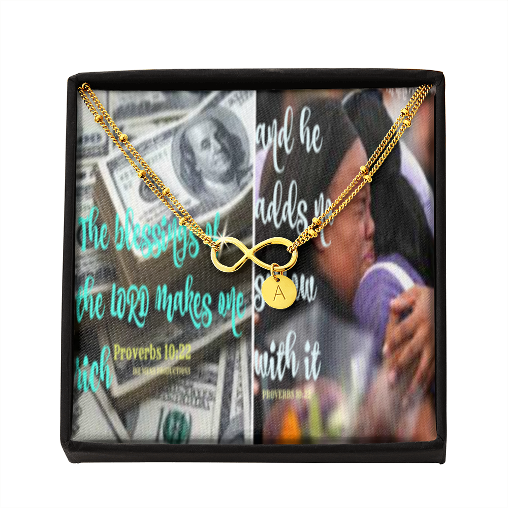 IKE MENS SCRIPTURE COLLAGE INFINITY BRACELET GOLD