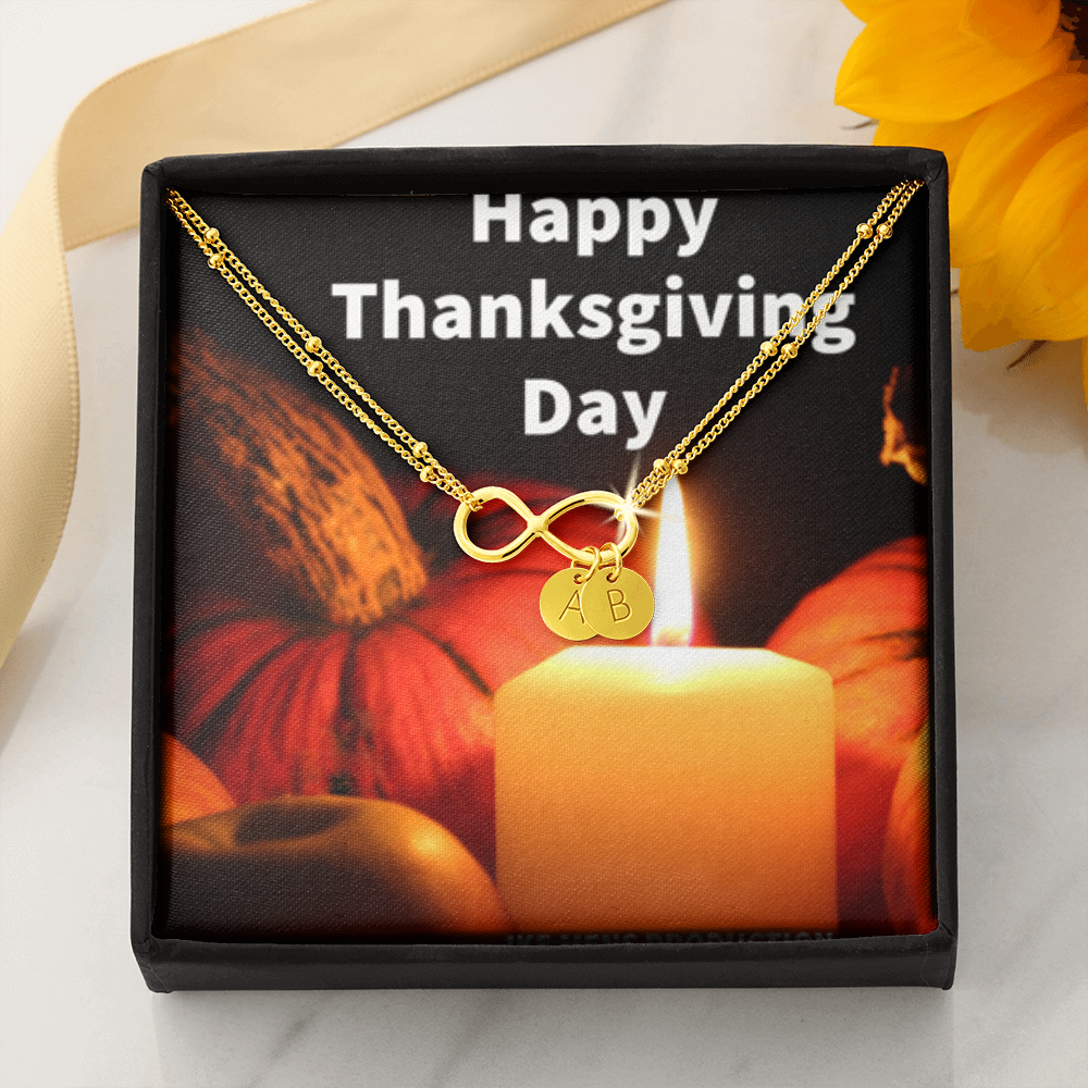 Happy Thanksgiving Day INFINITY BRACELET Gold
