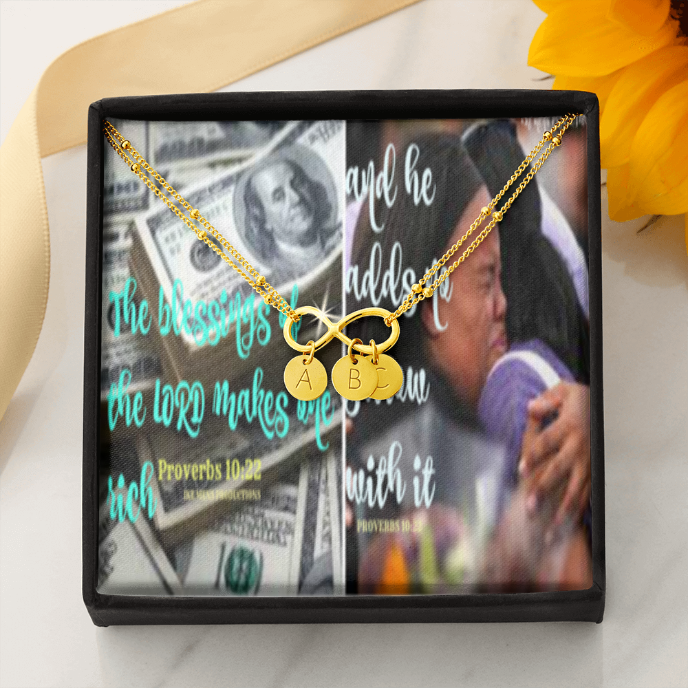 IKE MENS SCRIPTURE COLLAGE INFINITY BRACELET GOLD