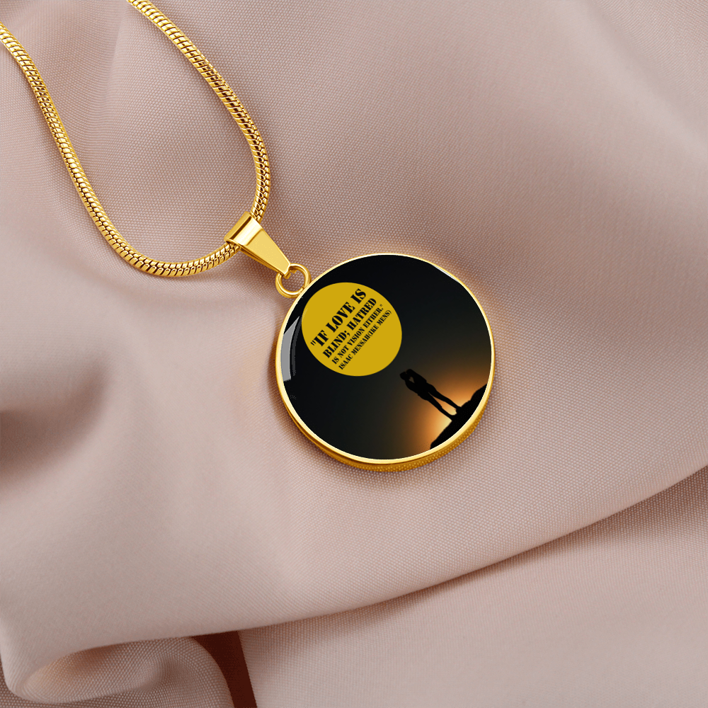 IKE MENS QUOTE CIRCLE PENDANT JEWELRY