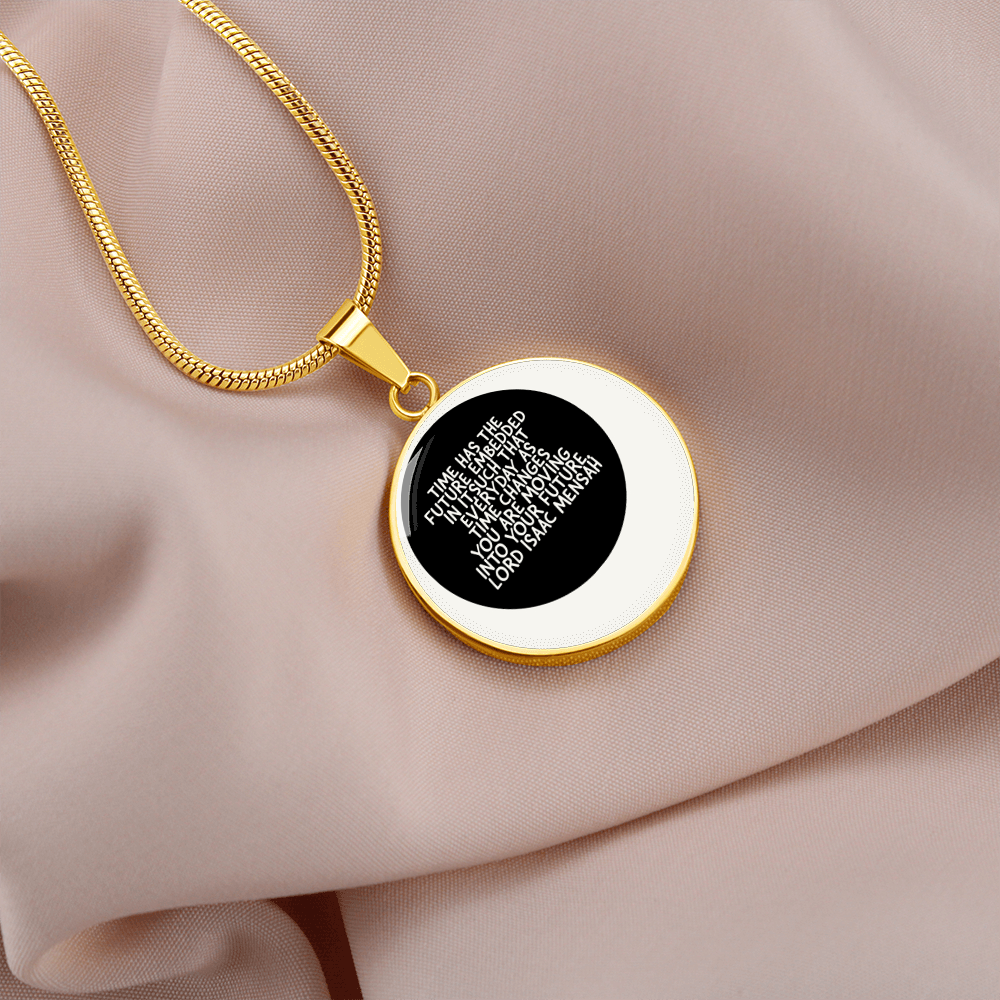 IKE MENS QUOTE CIRCLE PENDANT JEWELRY