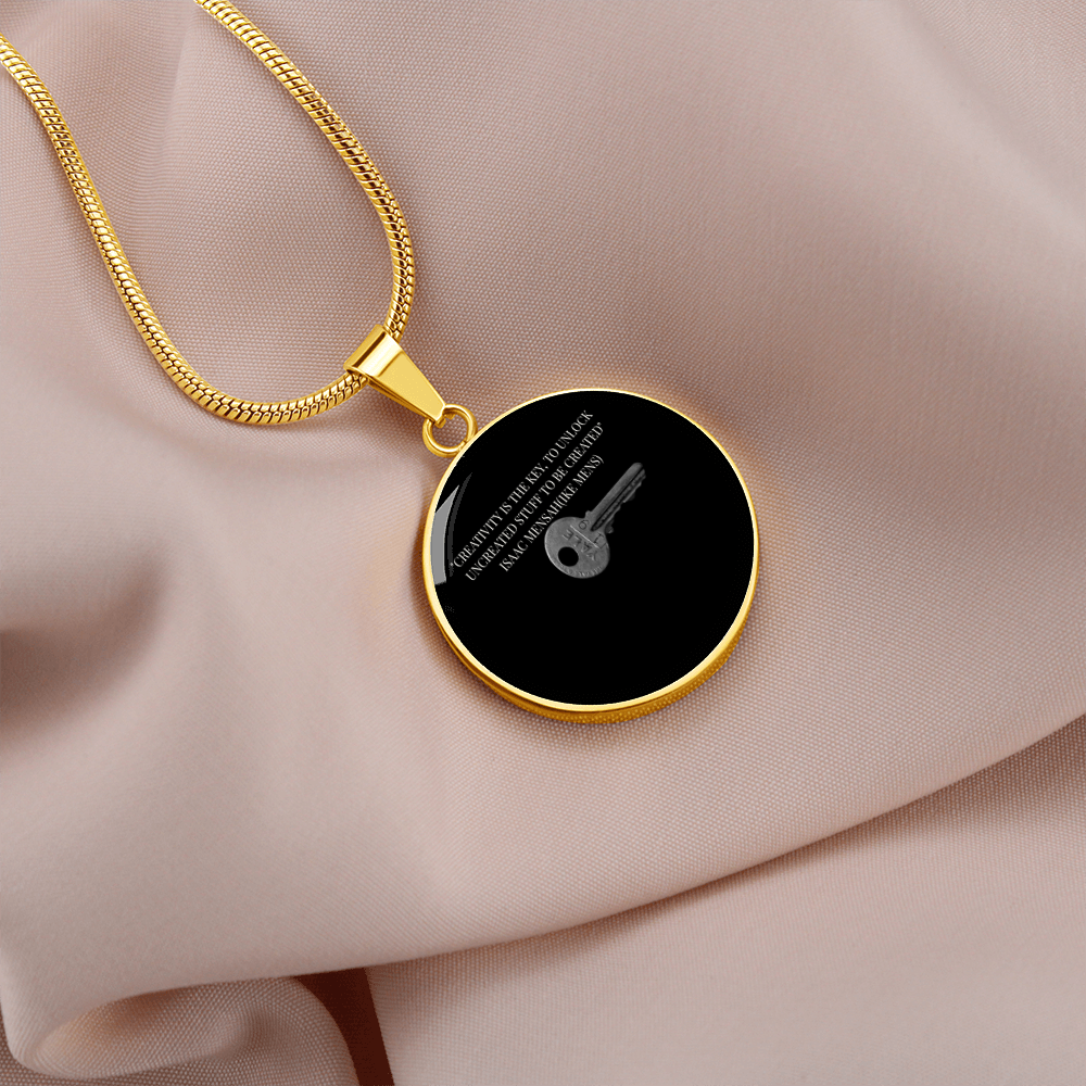 IKE MENS QUOTE CIRCLE PENDANT JEWELRY