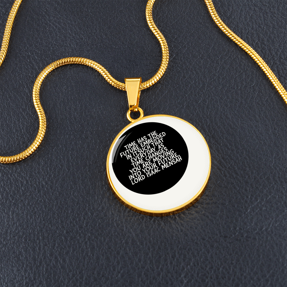 IKE MENS QUOTE CIRCLE PENDANT JEWELRY