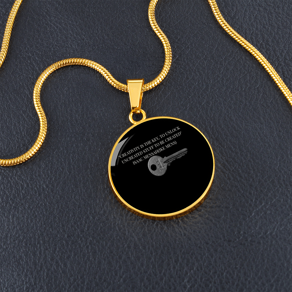 IKE MENS QUOTE CIRCLE PENDANT JEWELRY
