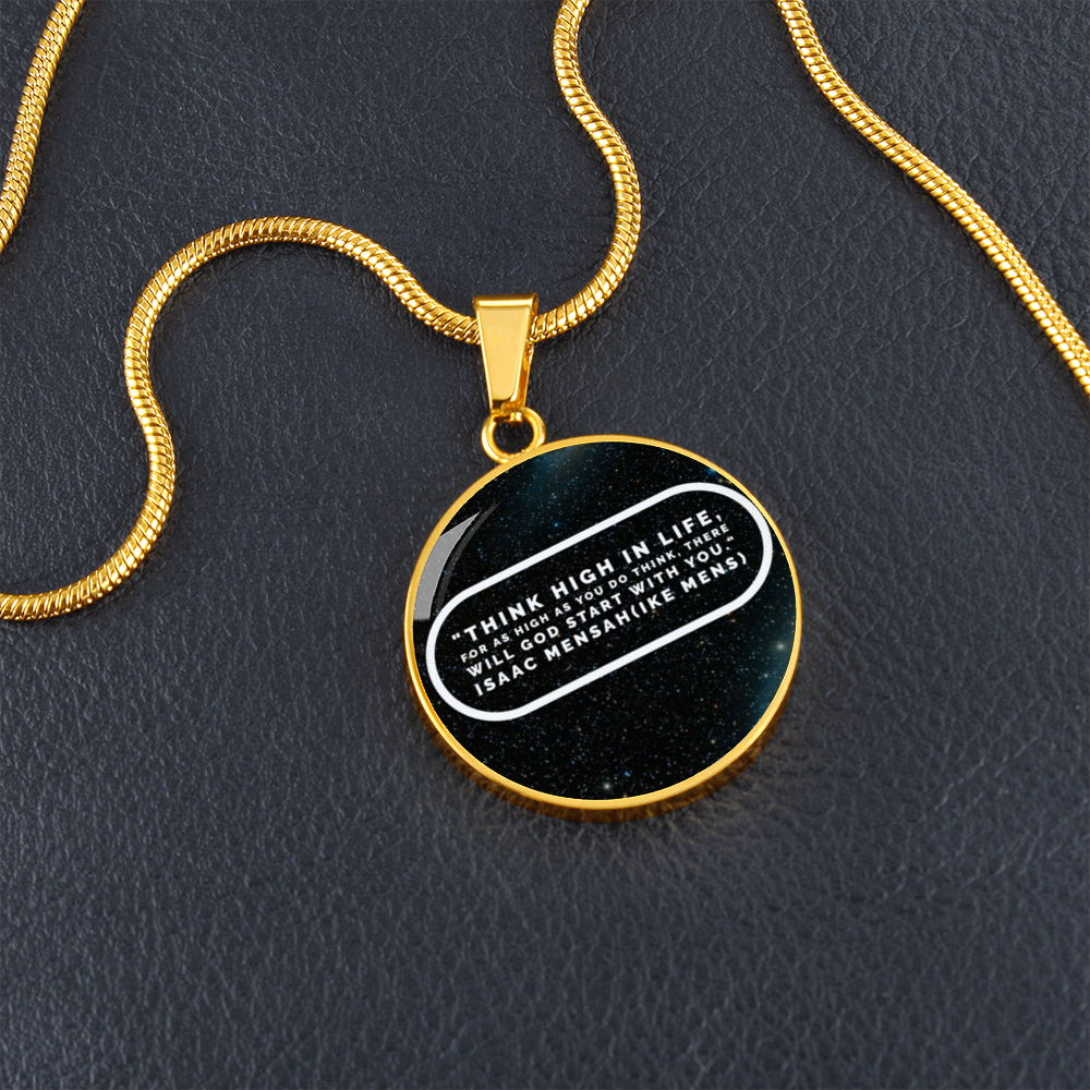 IKE MENS Quote Circle Pendant