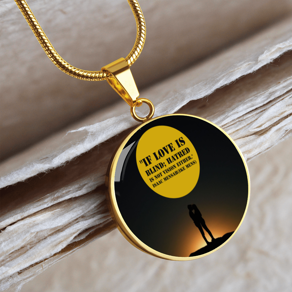 IKE MENS QUOTE CIRCLE PENDANT JEWELRY