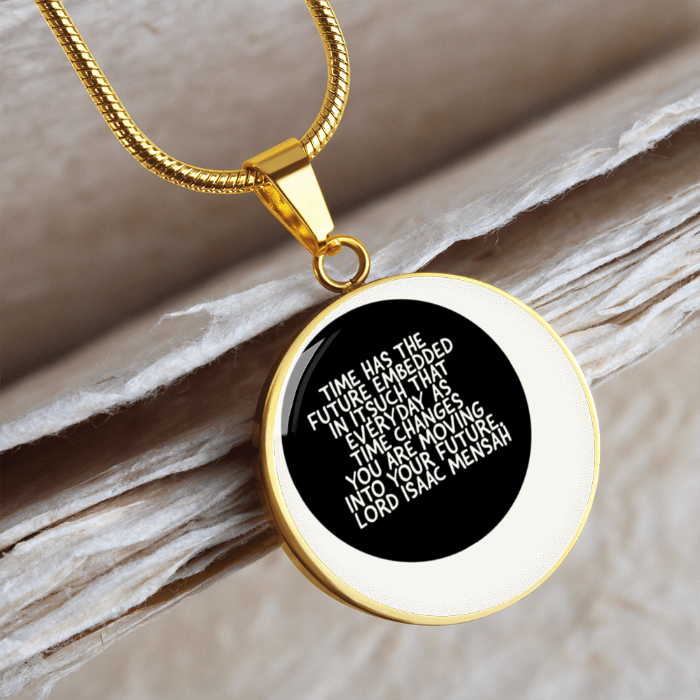 IKE MENS QUOTE CIRCLE PENDANT JEWELRY