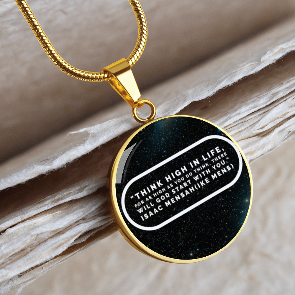 IKE MENS QUOTE CIRCLE PENDANT JEWELRY