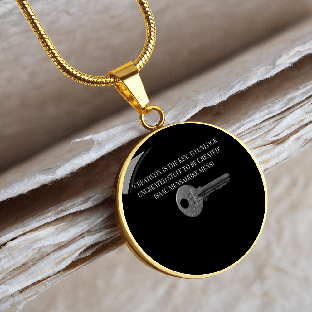 IKE MENS QUOTE CIRCLE PENDANT JEWELRY