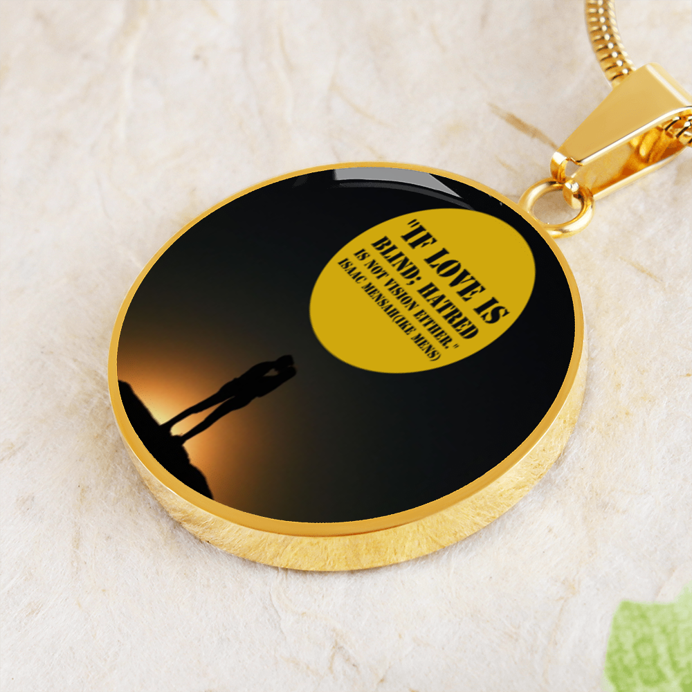 IKE MENS QUOTE CIRCLE PENDANT JEWELRY