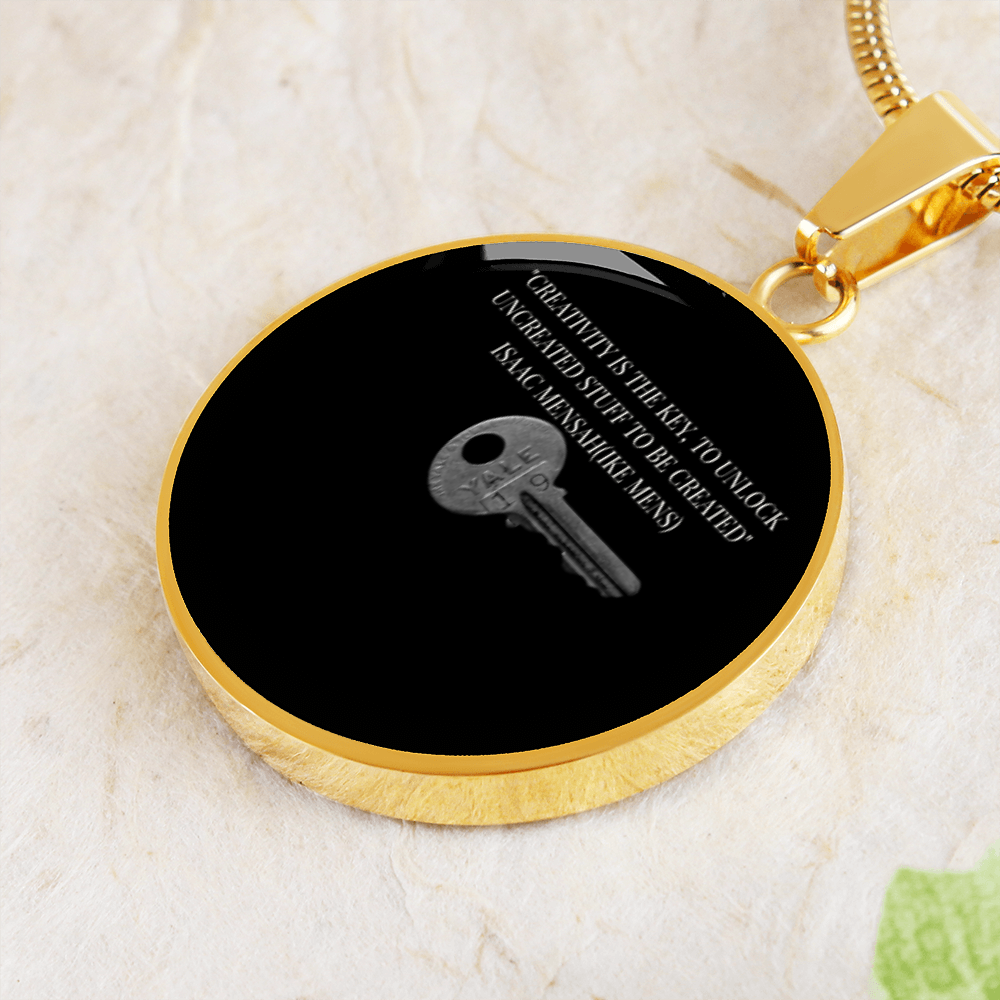 IKE MENS QUOTE CIRCLE PENDANT JEWELRY