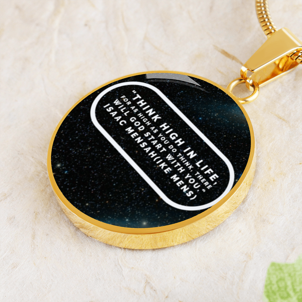 IKE MENS QUOTE CIRCLE PENDANT JEWELRY
