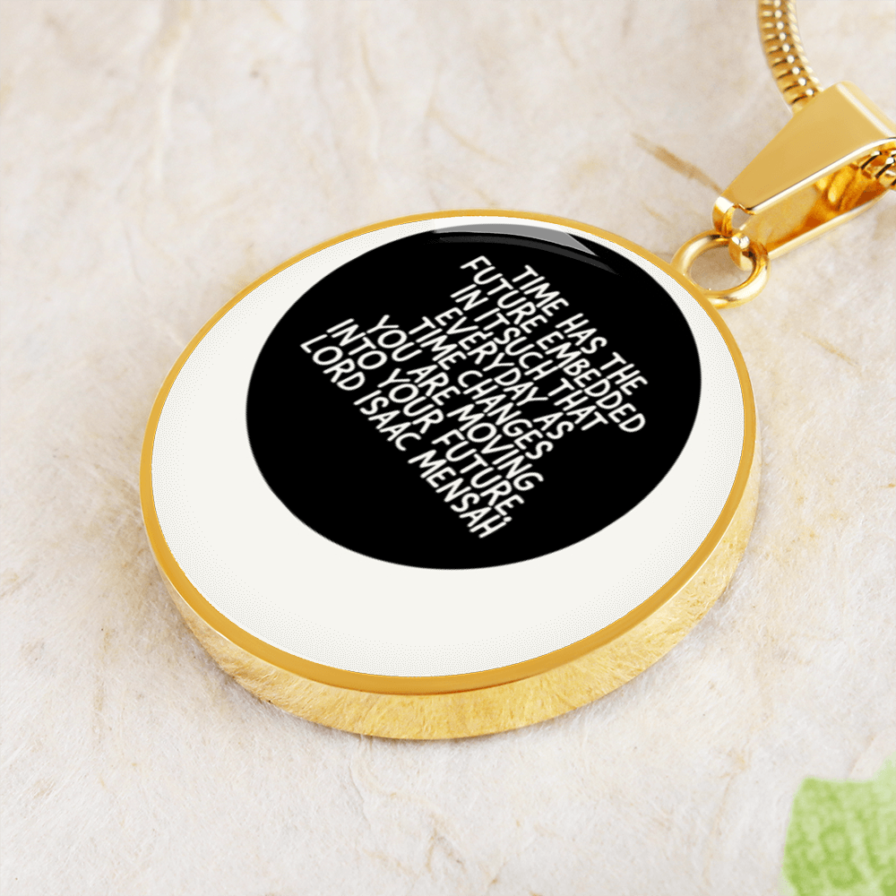 IKE MENS QUOTE CIRCLE PENDANT JEWELRY