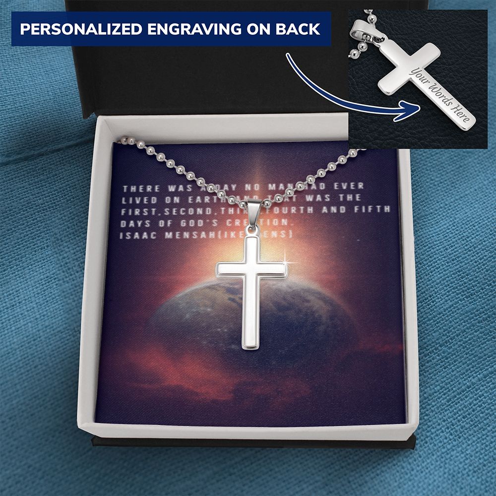 CROSS NECKLACE IKE MENS QUOTE