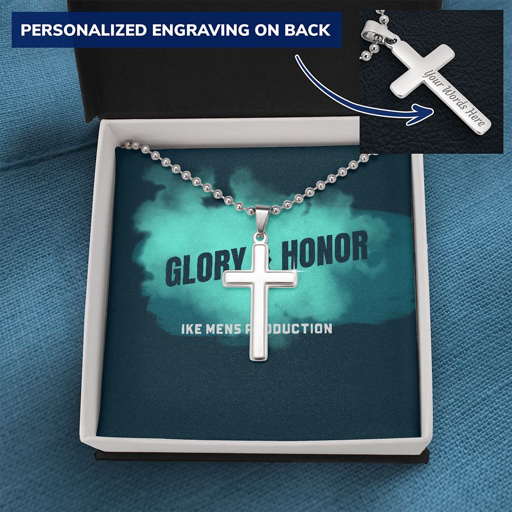 GLORY & HONOR CROSS WITH BALL OF CHAIN