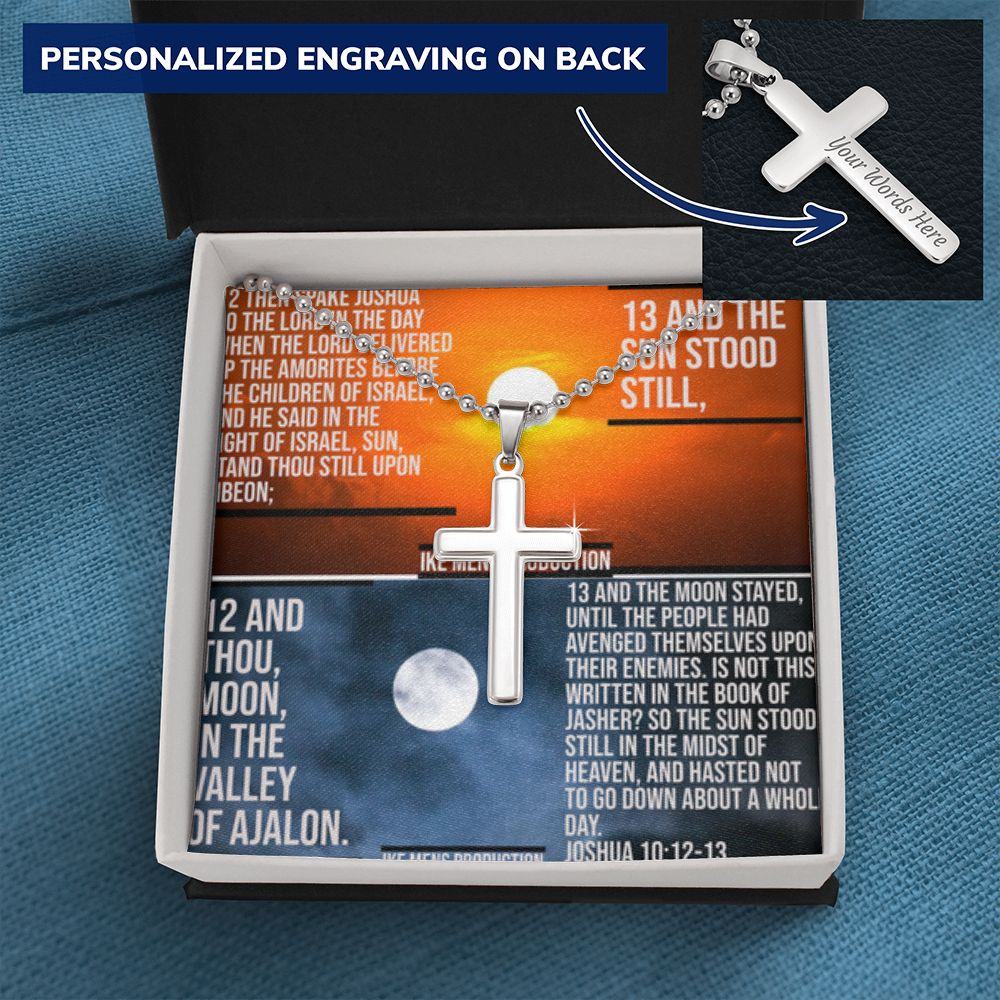IKE MENS SCRIPTURE COLLAGE CROSS NECKLACE