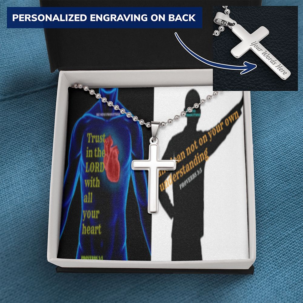 IKE MENS SCRIPTURE COLLAGE CROSS NECKLACE