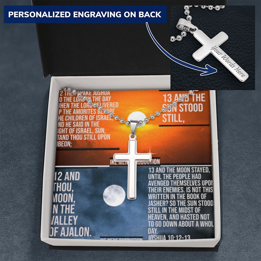 IKE MENS SCRIPTURE COLLAGE CROSS NECKLACE