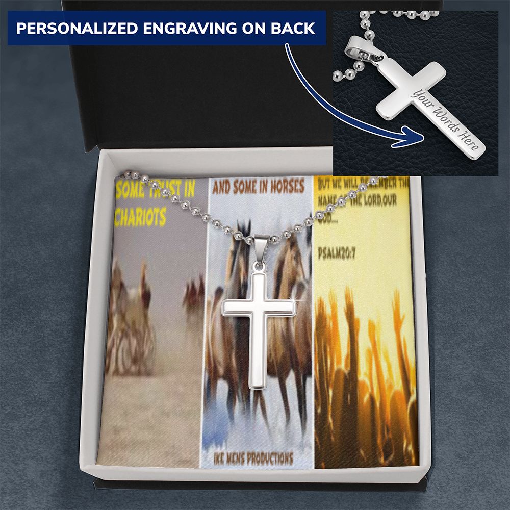IKE MENS SCRIPTURE COLLAGE CROSS NECKLACE