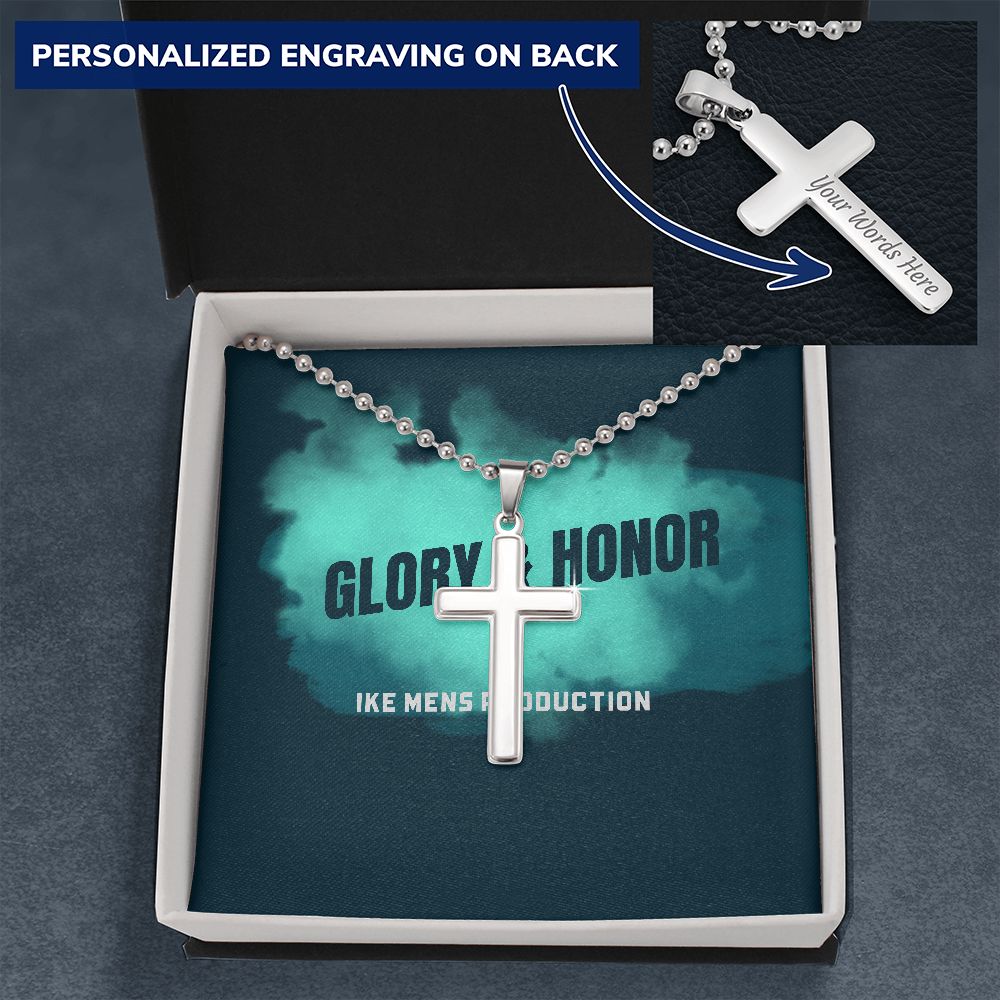 GLORY & HONOR CROSS WITH BALL OF CHAIN