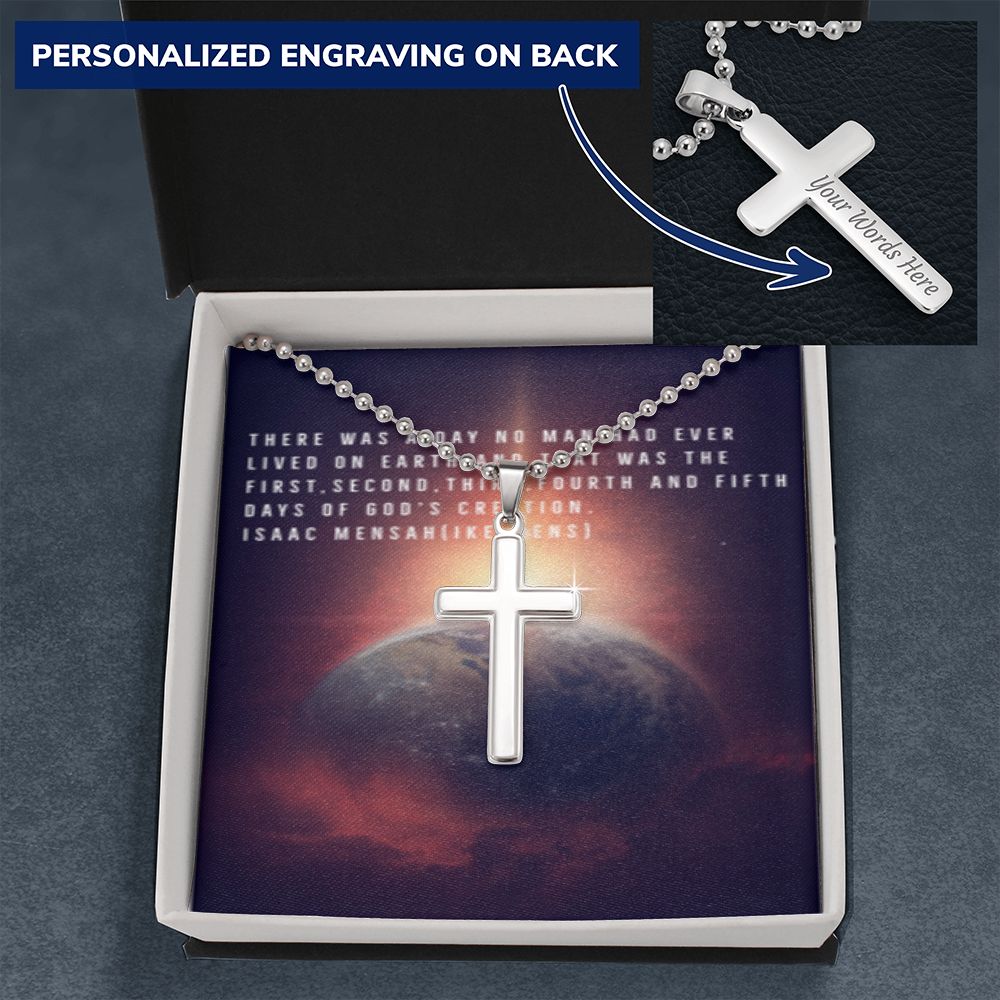 CROSS NECKLACE IKE MENS QUOTE