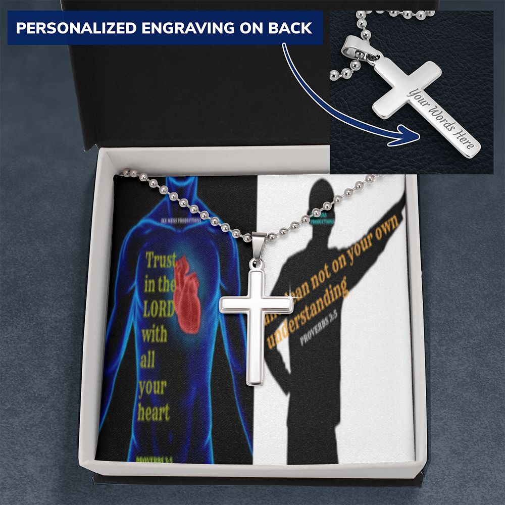 IKE MENS SCRIPTURE COLLAGE CROSS NECKLACE