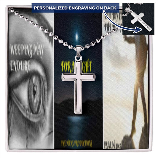 IKE MENS SCRIPTURE COLLAGE CROSS NECKLACE