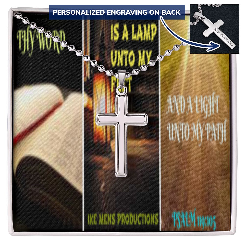 IKE MENS SCRIPTURE COLLAGE CROSS NECKLACE