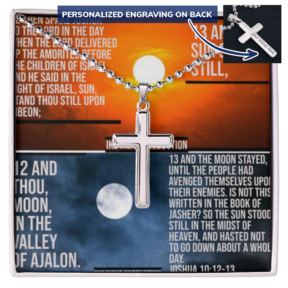 IKE MENS SCRIPTURE COLLAGE CROSS NECKLACE