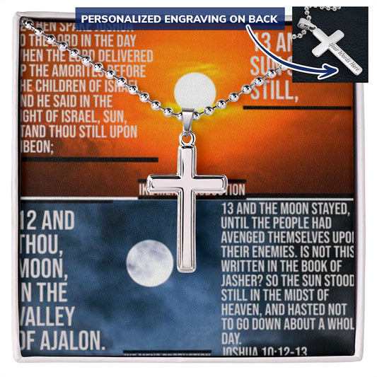 IKE MENS SCRIPTURE COLLAGE CROSS NECKLACE
