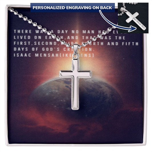 CROSS NECKLACE IKE MENS QUOTE