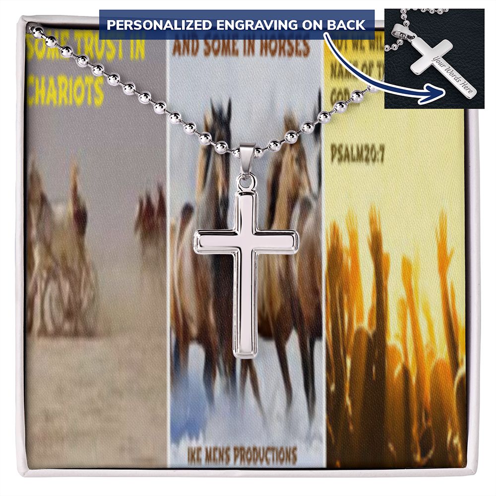IKE MENS SCRIPTURE COLLAGE CROSS NECKLACE