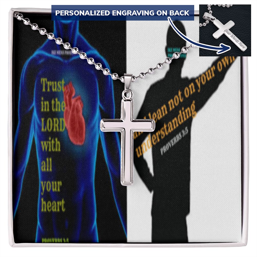 IKE MENS SCRIPTURE COLLAGE CROSS NECKLACE