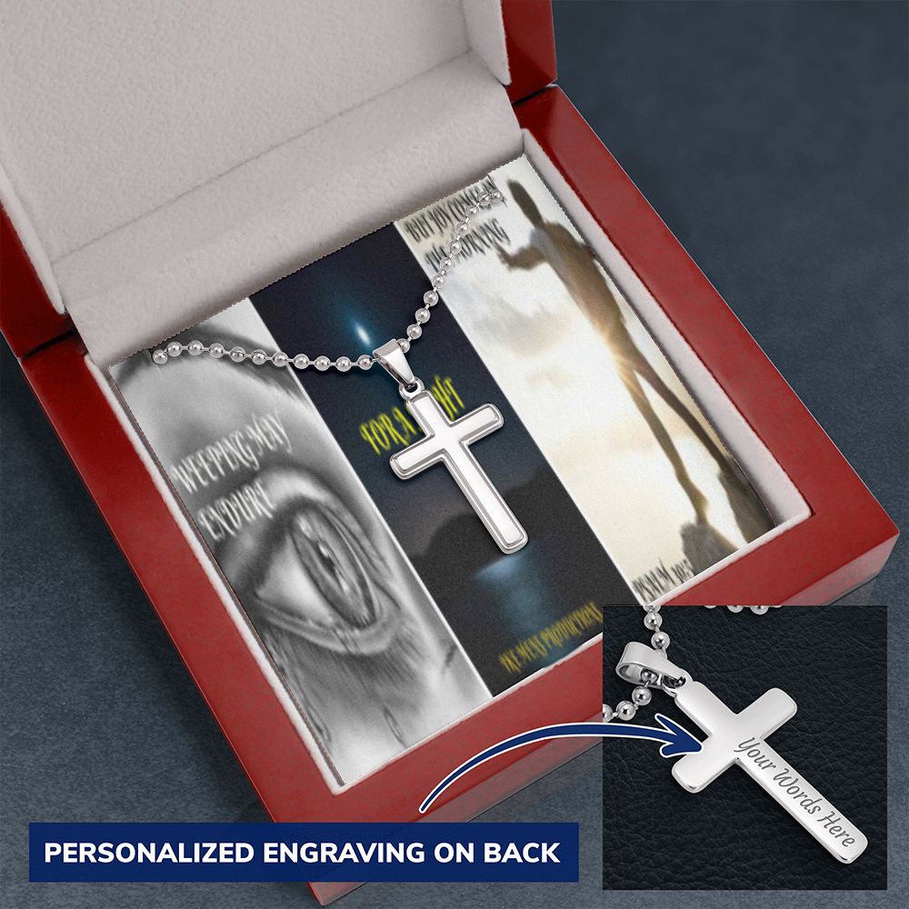 IKE MENS SCRIPTURE COLLAGE CROSS NECKLACE