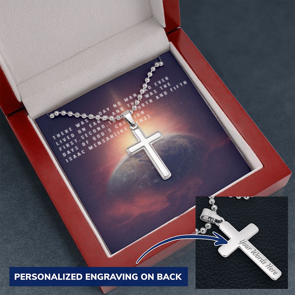CROSS NECKLACE IKE MENS QUOTE