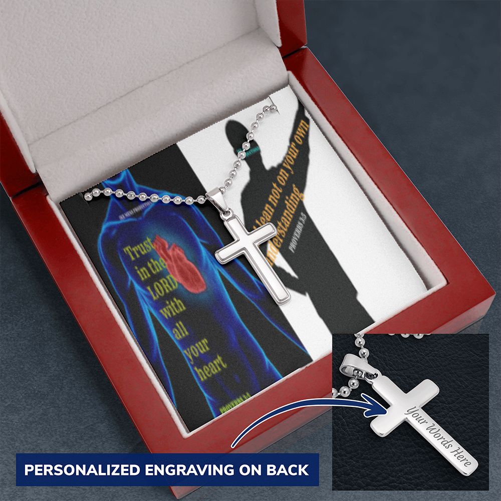 IKE MENS SCRIPTURE COLLAGE CROSS NECKLACE