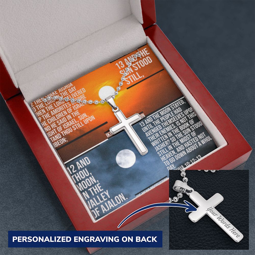 IKE MENS SCRIPTURE COLLAGE CROSS NECKLACE