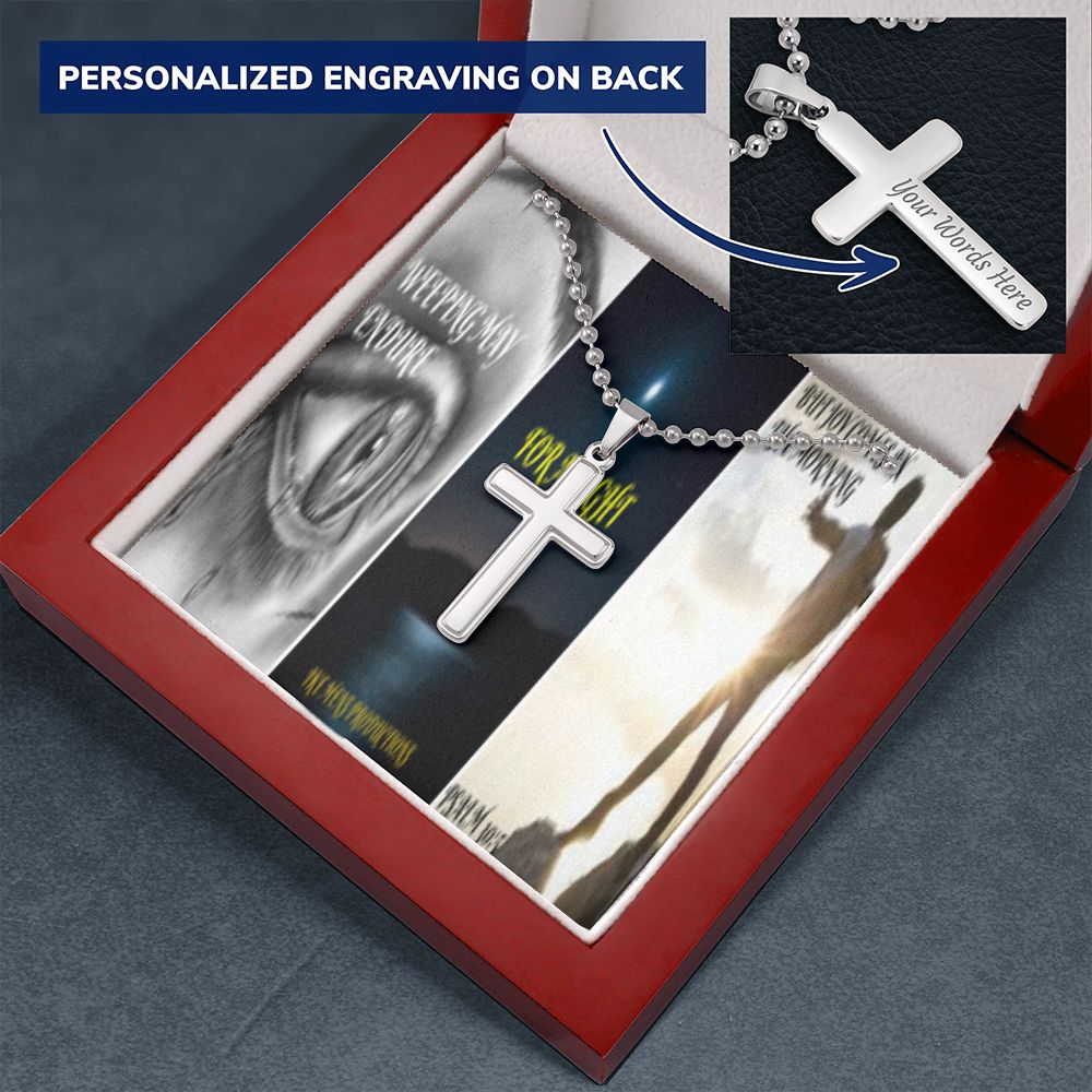 IKE MENS SCRIPTURE COLLAGE CROSS NECKLACE
