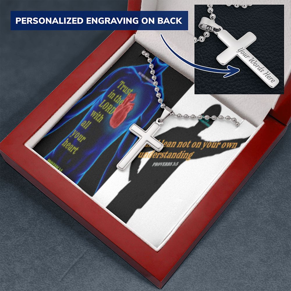 IKE MENS SCRIPTURE COLLAGE CROSS NECKLACE