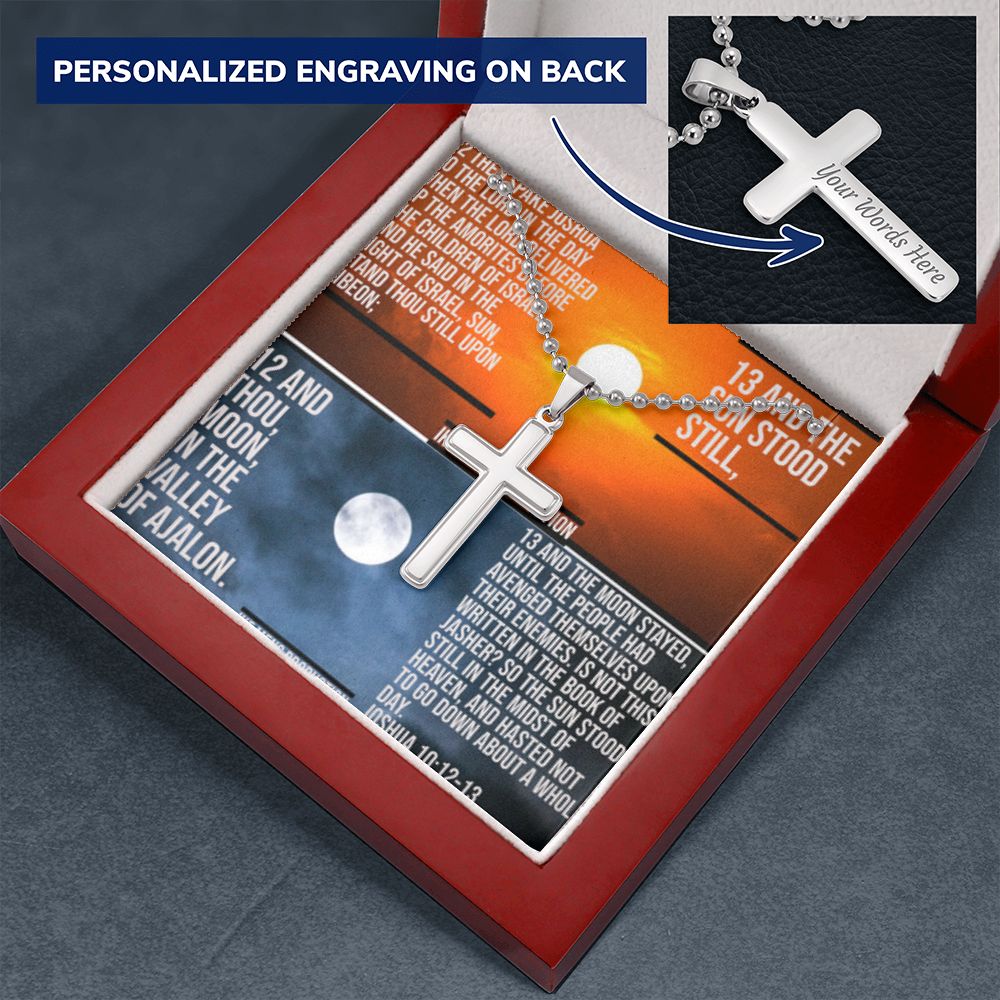 IKE MENS SCRIPTURE COLLAGE CROSS NECKLACE